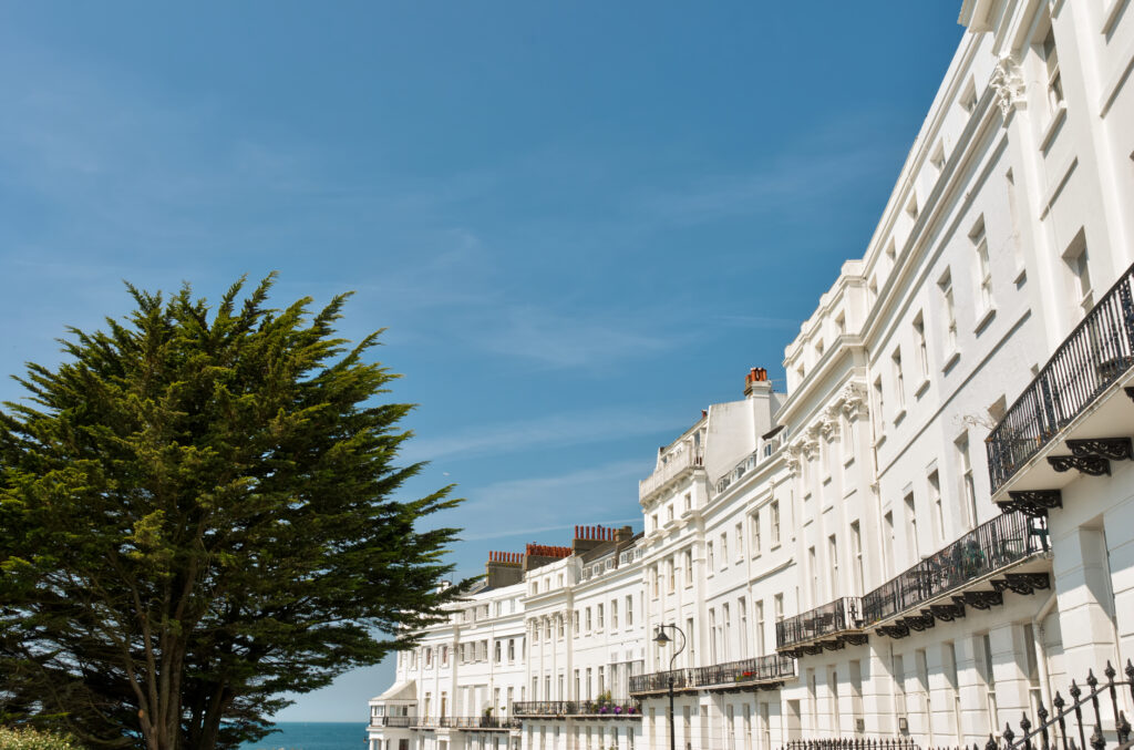 A row of listed Regency townhouses in Brighton