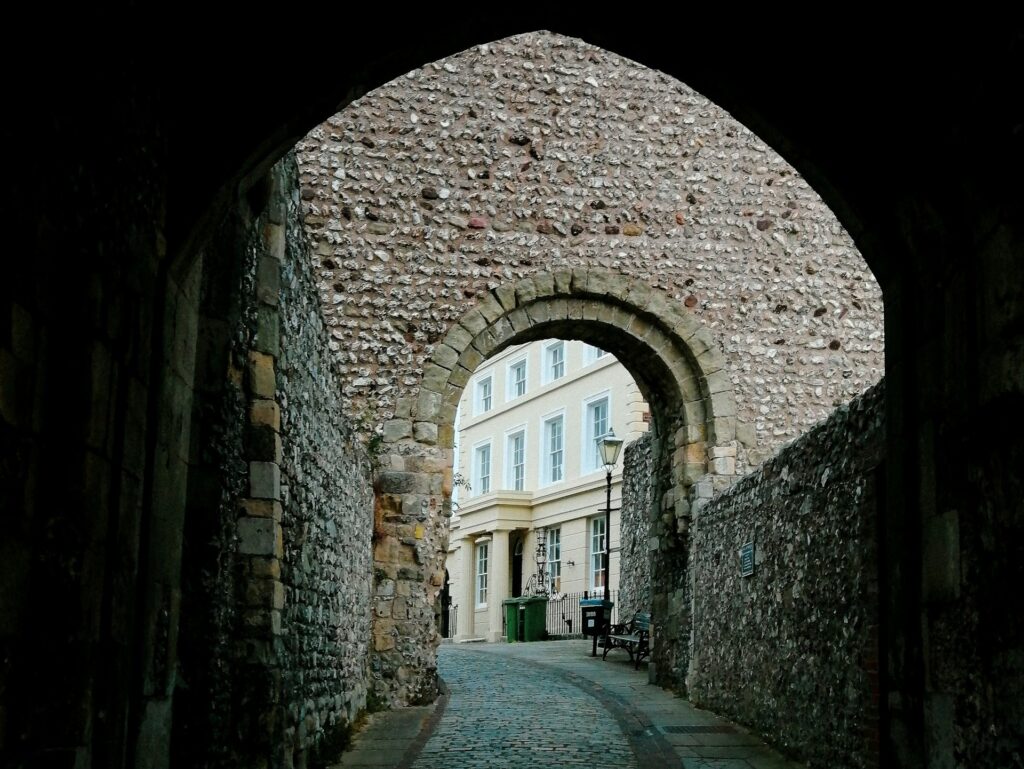 Stone archway in Lewes, East Sussex