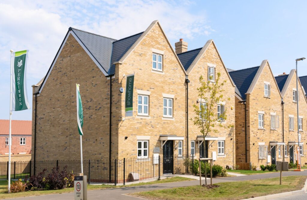 A row of new build townhouses in Sussex