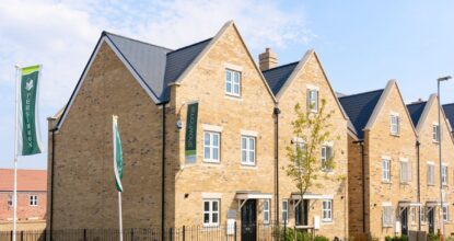 A row of new build townhouses in Sussex