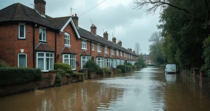 Flooded residential street