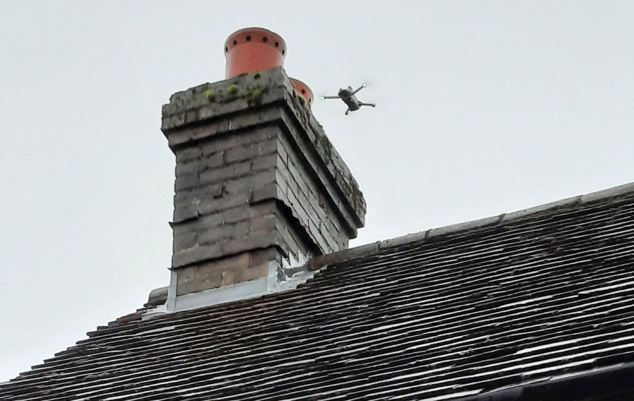 Roof survey in East Sussex using a drone