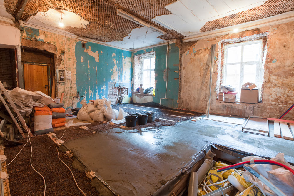 interior of house undergoing reconstruction